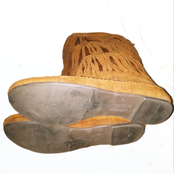 Lauren Conrad Fringe Knee High Boots, Camel. Sz. 10 - Picture 5 of 12